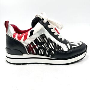 MICHAEL KORS Maddy White Black Red Trainer Shoes Size 6